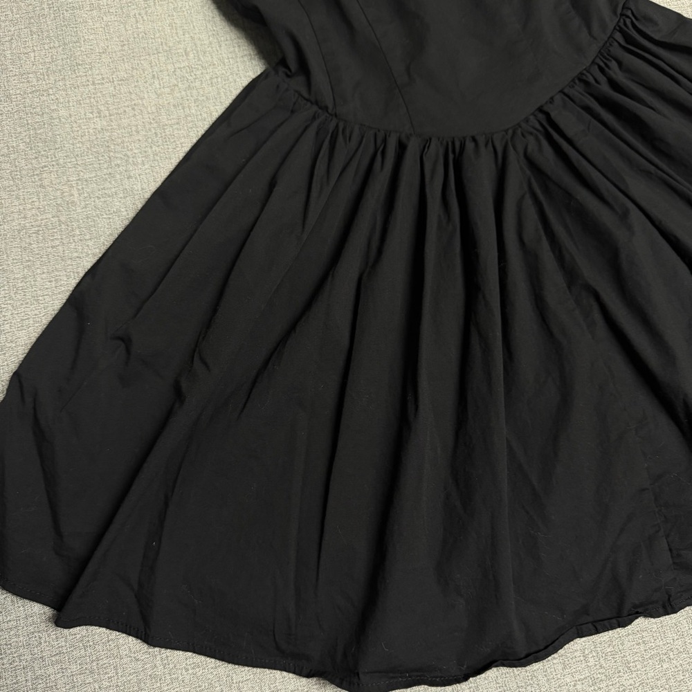 ZARA Voluminous Skirt Mini Dress Black - Picture 5 of 9